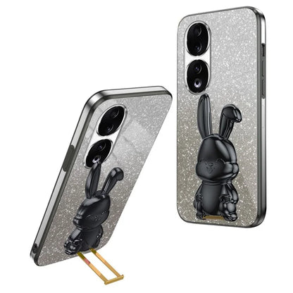 For Honor 90 Kickstand Case Cute Rabbit Protective Phone Cover