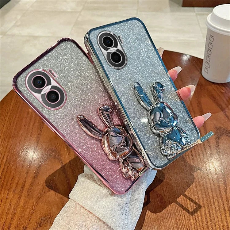 For Honor X40i 5G Shockproof Case Cute Rabbit Anti-Drop Kickstand Phone Cover