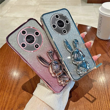 For Honor Magic6 Lite 5G / X9b 5G Case Cute Rabbit Shockproof Kickstand Phone Case