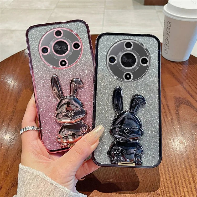For Honor Magic6 Lite 5G / X9b 5G Case Cute Rabbit Shockproof Kickstand Phone Case