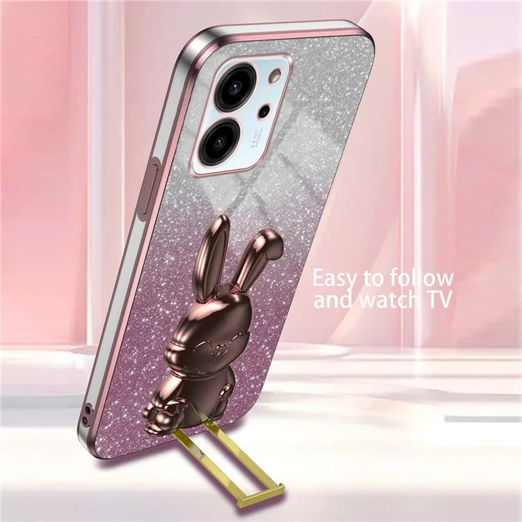 For Honor 80 SE 5G Kickstand Case Cute Rabbit Protective Slim Phone Shell