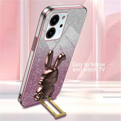 For Honor 80 SE 5G Kickstand Case Cute Rabbit Protective Slim Phone Shell
