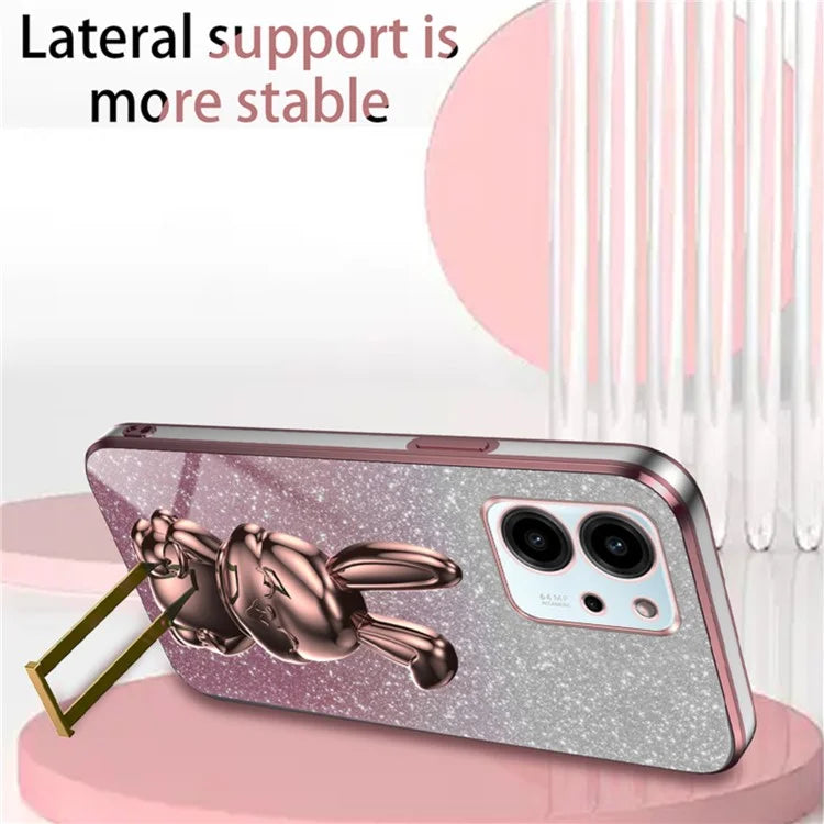 For Honor 80 SE 5G Kickstand Case Cute Rabbit Protective Slim Phone Shell
