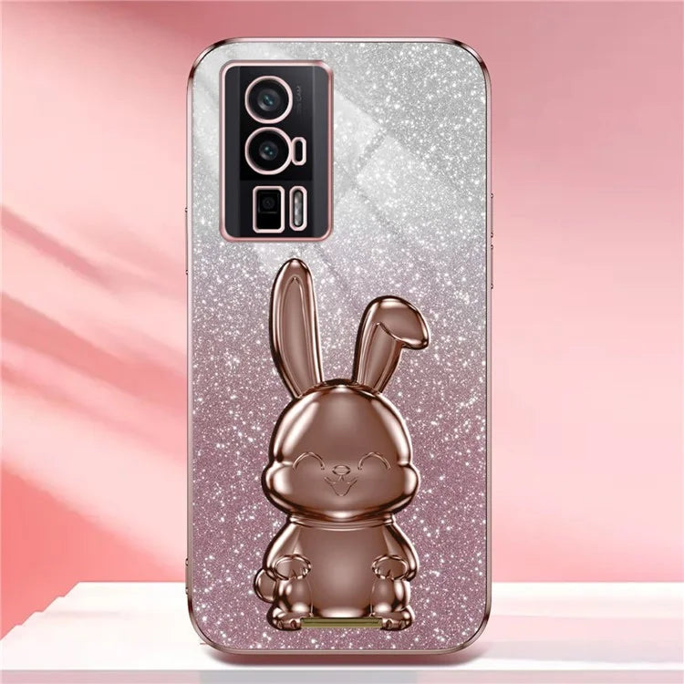 For Xiaomi Redmi K60 5G / K60 Pro 5G Kickstand Case Cute Rabbit Shockproof Slim Phone Cover