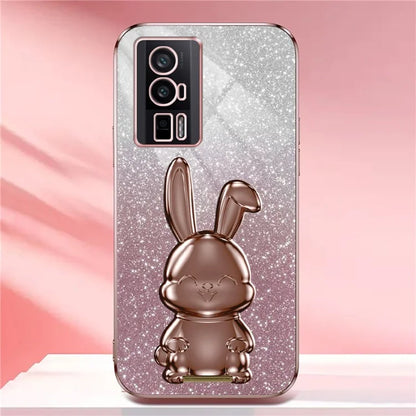 For Xiaomi Redmi K60 5G / K60 Pro 5G Kickstand Case Cute Rabbit Shockproof Slim Phone Cover
