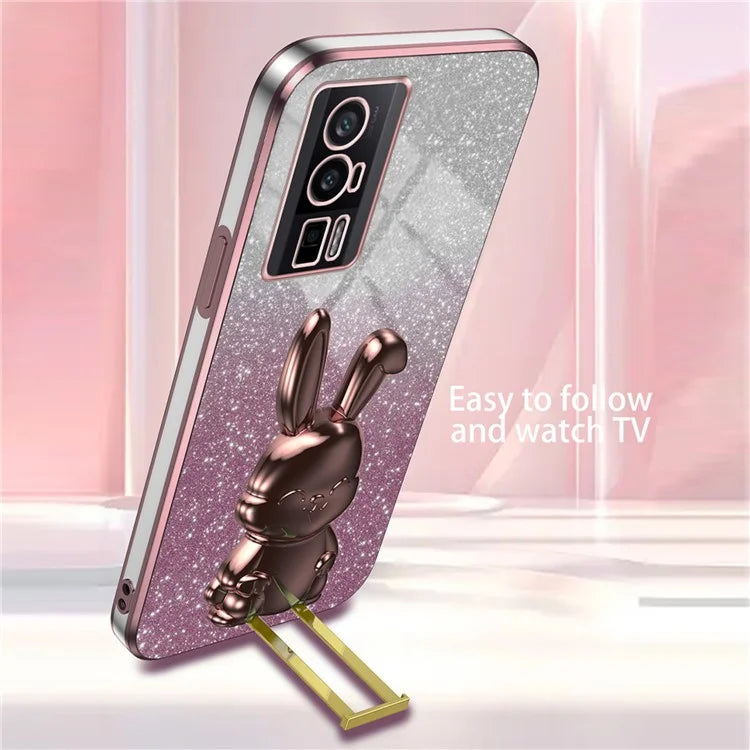 For Xiaomi Redmi K60 5G / K60 Pro 5G Kickstand Case Cute Rabbit Shockproof Slim Phone Cover
