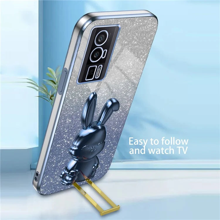 For Xiaomi Redmi K60 5G / K60 Pro 5G Kickstand Case Cute Rabbit Shockproof Slim Phone Cover