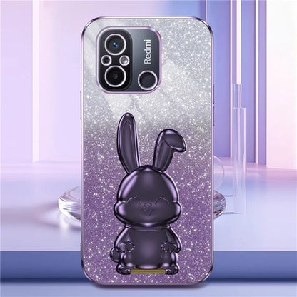 For Xiaomi Redmi 12C 4G Slim Case Cute Rabbit Shockproof Kickstand Phone Cover
