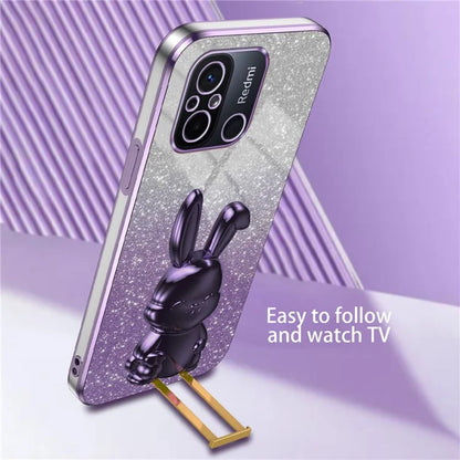 For Xiaomi Redmi 12C 4G Slim Case Cute Rabbit Shockproof Kickstand Phone Cover
