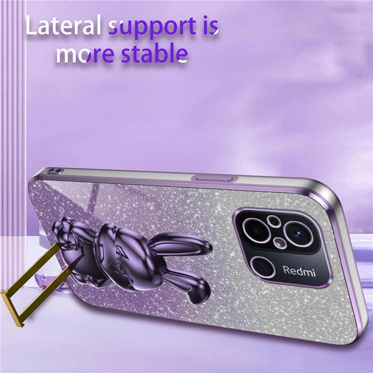 For Xiaomi Redmi 12C 4G Slim Case Cute Rabbit Shockproof Kickstand Phone Cover