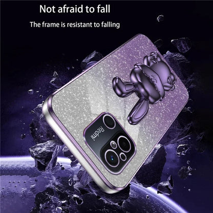 For Xiaomi Redmi 12C 4G Slim Case Cute Rabbit Shockproof Kickstand Phone Cover