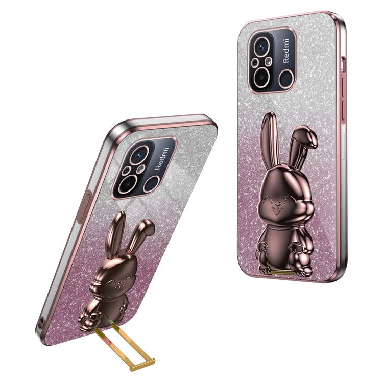 For Xiaomi Redmi 12C 4G Slim Case Cute Rabbit Shockproof Kickstand Phone Cover