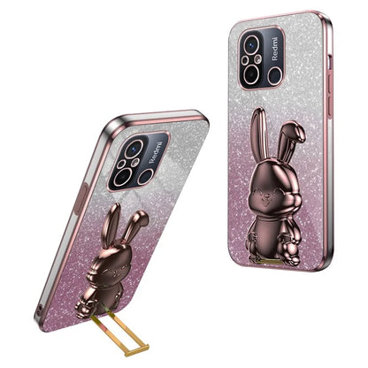 For Xiaomi Redmi 12C 4G Slim Case Cute Rabbit Shockproof Kickstand Phone Cover