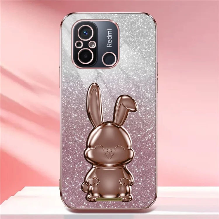For Xiaomi Redmi 12C 4G Slim Case Cute Rabbit Shockproof Kickstand Phone Cover