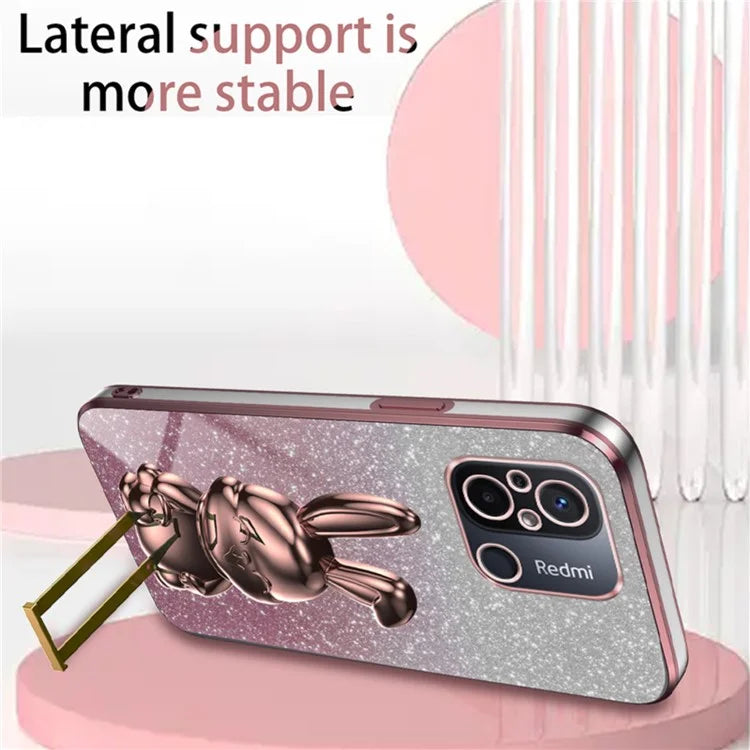 For Xiaomi Redmi 12C 4G Slim Case Cute Rabbit Shockproof Kickstand Phone Cover