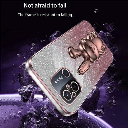 For Xiaomi Redmi 12C 4G Slim Case Cute Rabbit Shockproof Kickstand Phone Cover