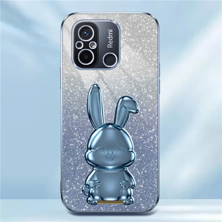For Xiaomi Redmi 12C 4G Slim Case Cute Rabbit Shockproof Kickstand Phone Cover