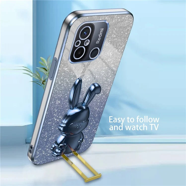 For Xiaomi Redmi 12C 4G Slim Case Cute Rabbit Shockproof Kickstand Phone Cover