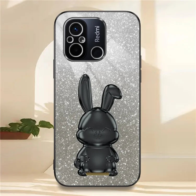 For Xiaomi Redmi 12C 4G Slim Case Cute Rabbit Shockproof Kickstand Phone Cover