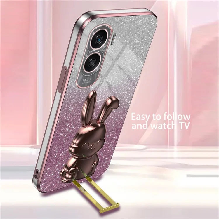 For Honor X50i 5G Kickstand Case Cute Rabbit Anti-Drop Slim Phone Case