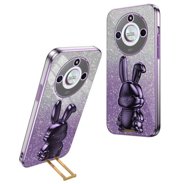For Honor X50 5G Slim Case Cute Rabbit Anti-Drop Kickstand Phone Case