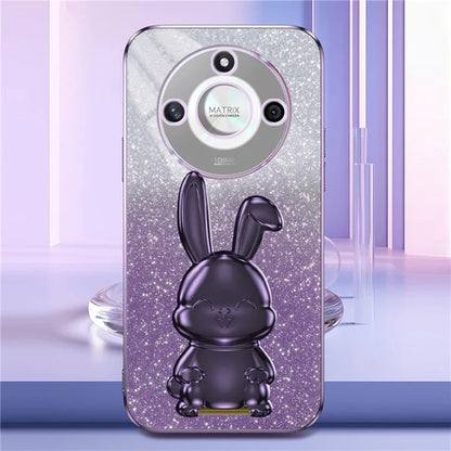 For Honor X50 5G Slim Case Cute Rabbit Anti-Drop Kickstand Phone Case