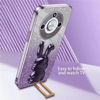 For Honor X50 5G Slim Case Cute Rabbit Anti-Drop Kickstand Phone Case