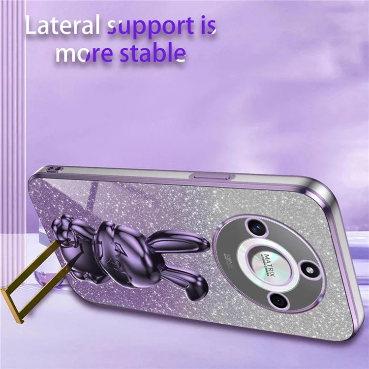 For Honor X50 5G Slim Case Cute Rabbit Anti-Drop Kickstand Phone Case