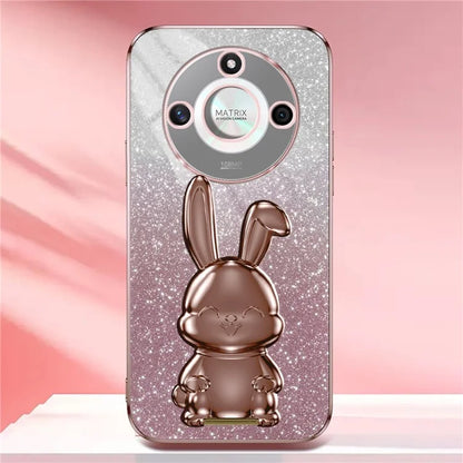 For Honor X50 5G Slim Case Cute Rabbit Anti-Drop Kickstand Phone Case