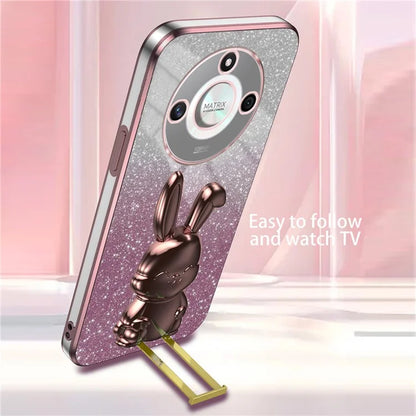 For Honor X50 5G Slim Case Cute Rabbit Anti-Drop Kickstand Phone Case