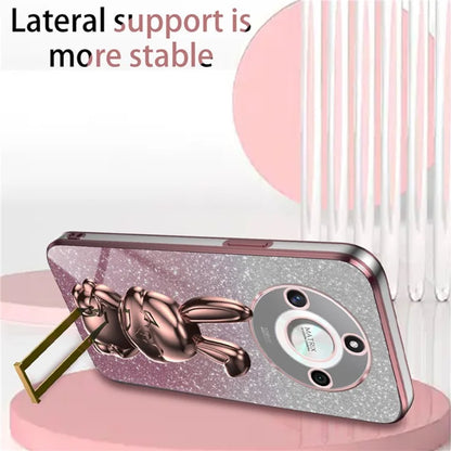 For Honor X50 5G Slim Case Cute Rabbit Anti-Drop Kickstand Phone Case