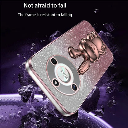 For Honor X50 5G Slim Case Cute Rabbit Anti-Drop Kickstand Phone Case