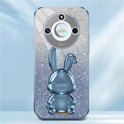 For Honor X50 5G Slim Case Cute Rabbit Anti-Drop Kickstand Phone Case