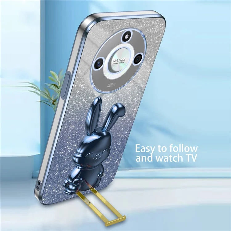 For Honor X50 5G Slim Case Cute Rabbit Anti-Drop Kickstand Phone Case