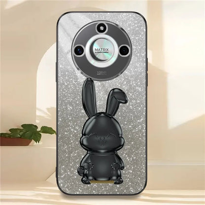 For Honor X50 5G Slim Case Cute Rabbit Anti-Drop Kickstand Phone Case