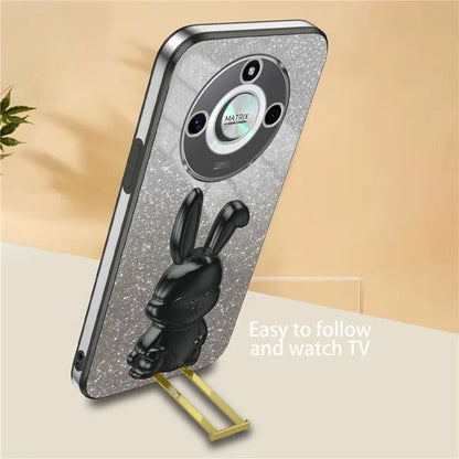 For Honor X50 5G Slim Case Cute Rabbit Anti-Drop Kickstand Phone Case