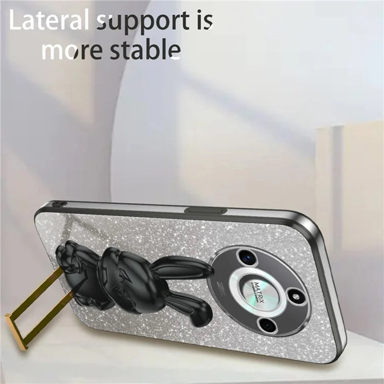 For Honor X50 5G Slim Case Cute Rabbit Anti-Drop Kickstand Phone Case