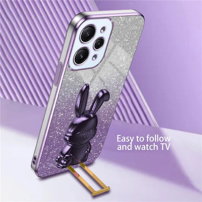 For Xiaomi Redmi 12 4G Shockproof Slim Case Cute Rabbit Kickstand Phone Cover