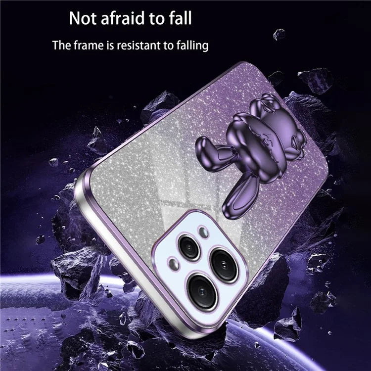 For Xiaomi Redmi 12 4G Shockproof Slim Case Cute Rabbit Kickstand Phone Cover