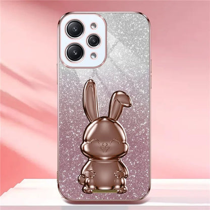 For Xiaomi Redmi 12 4G Shockproof Slim Case Cute Rabbit Kickstand Phone Cover