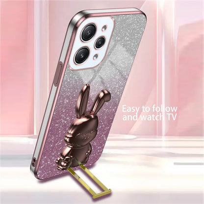 For Xiaomi Redmi 12 4G Shockproof Slim Case Cute Rabbit Kickstand Phone Cover