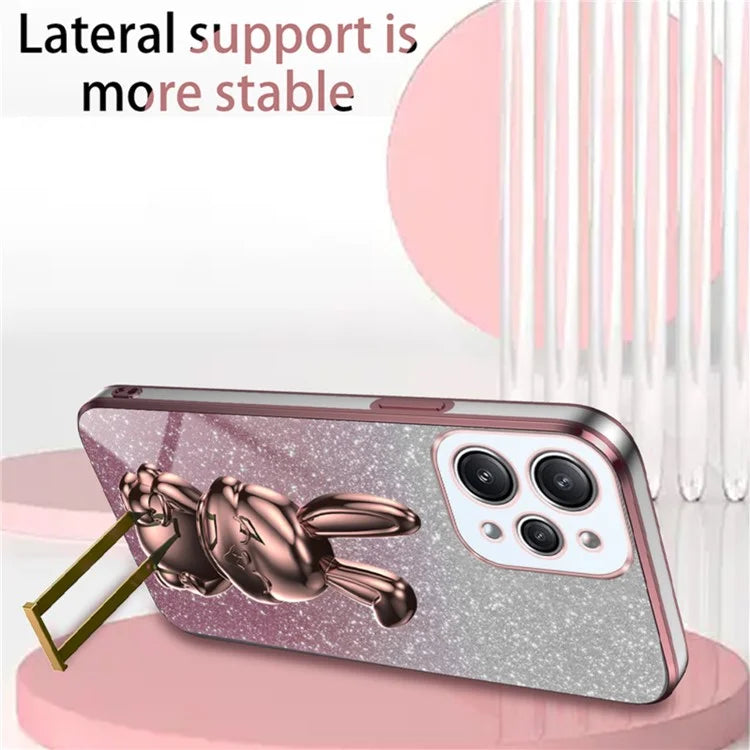 For Xiaomi Redmi 12 4G Shockproof Slim Case Cute Rabbit Kickstand Phone Cover