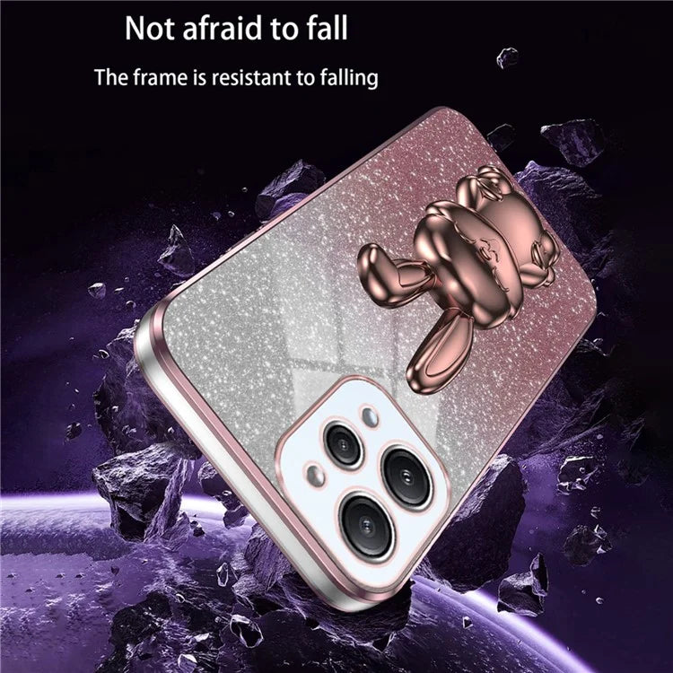 For Xiaomi Redmi 12 4G Shockproof Slim Case Cute Rabbit Kickstand Phone Cover