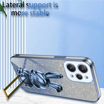 For Xiaomi Redmi 12 4G Shockproof Slim Case Cute Rabbit Kickstand Phone Cover