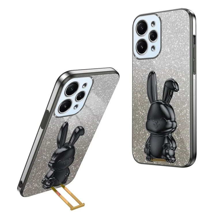 For Xiaomi Redmi 12 4G Shockproof Slim Case Cute Rabbit Kickstand Phone Cover