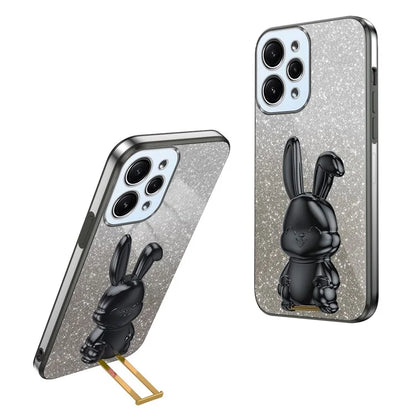 For Xiaomi Redmi 12 4G Shockproof Slim Case Cute Rabbit Kickstand Phone Cover
