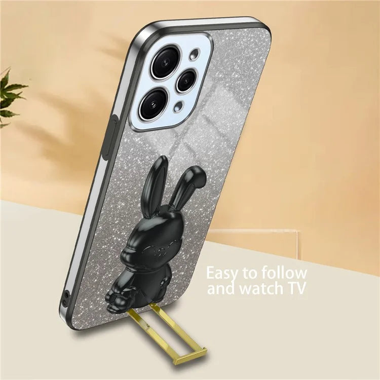 For Xiaomi Redmi 12 4G Shockproof Slim Case Cute Rabbit Kickstand Phone Cover