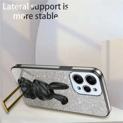 For Xiaomi Redmi 12 4G Shockproof Slim Case Cute Rabbit Kickstand Phone Cover