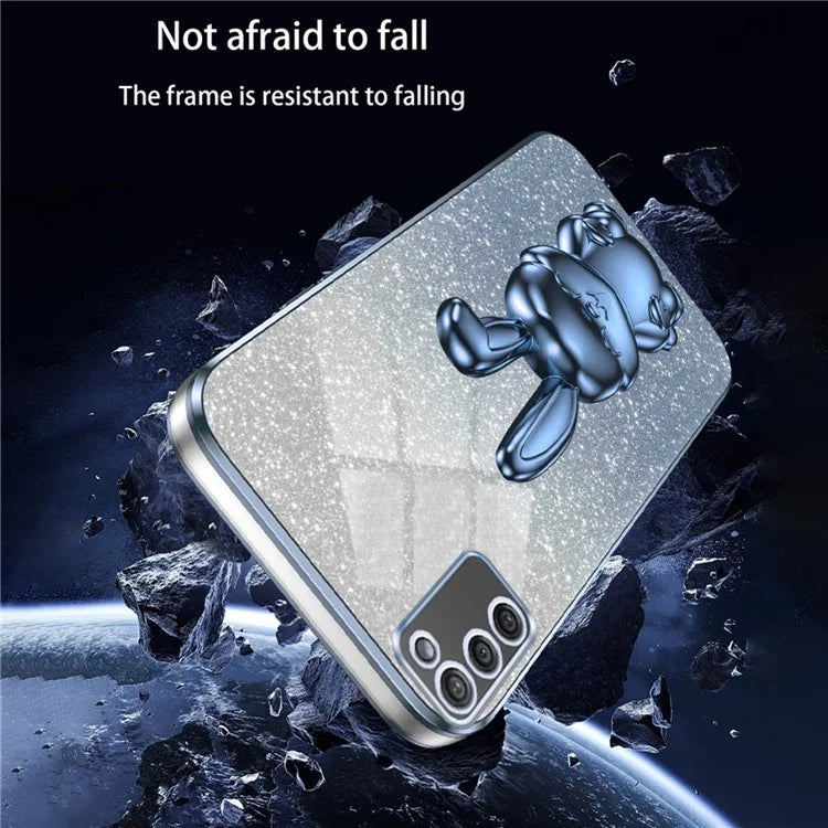 For Samsung Galaxy A02s (166.5x75.9x9.2mm) Cartoon Rabbit Cell Phone Cover Kickstand Case