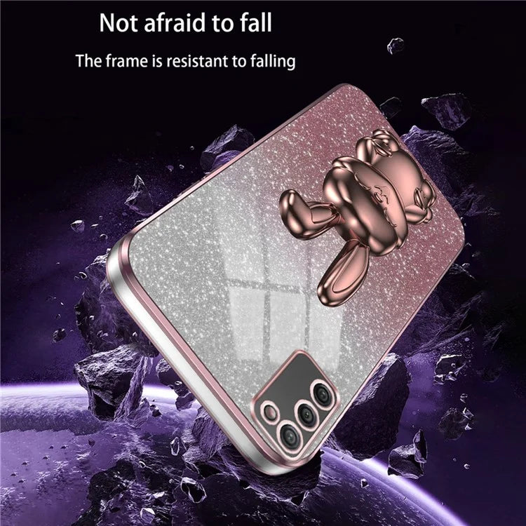 For Samsung Galaxy A03s (164.2 x 75.9 x 9.1mm) Cartoon Rabbit Kickstand Mobile Phone Protector Case